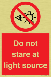 Do not stare at light source